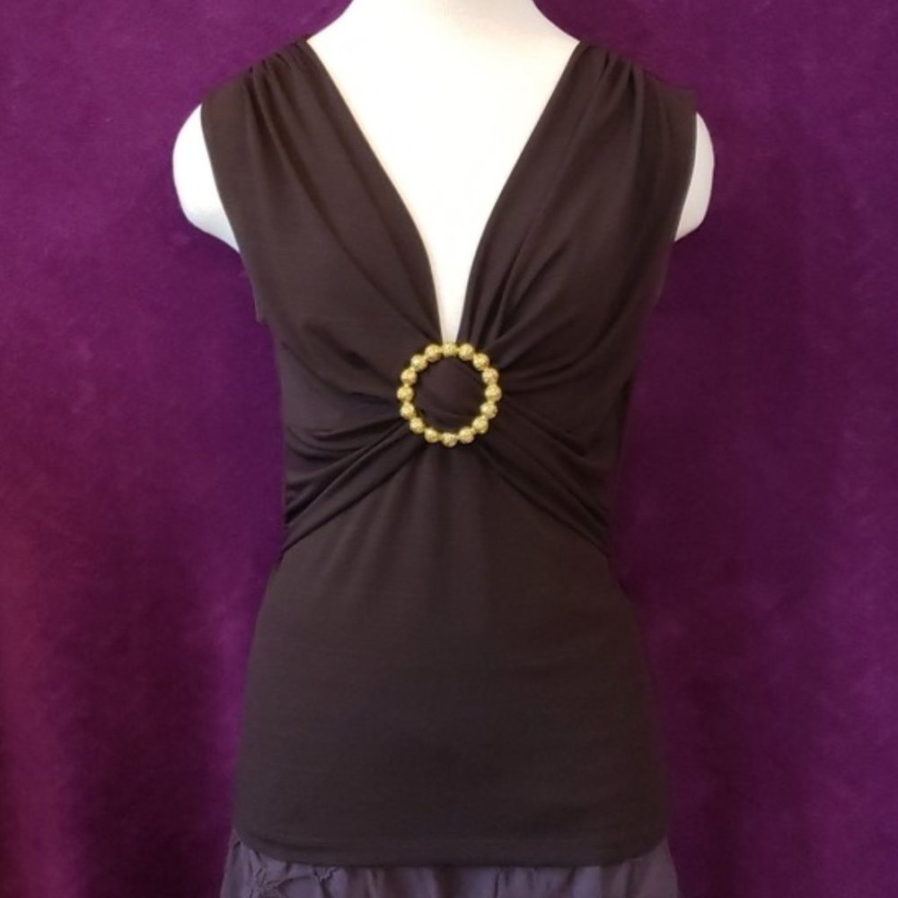 Candie's Dressy Stretch Deep V-Neck Tunic